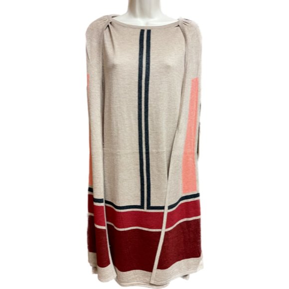 NWT VERTIGO CLAUDIA CAPE SWEATERDRESS MIDI DRESS M MEDIUM $230 - Picture 3 of 6
